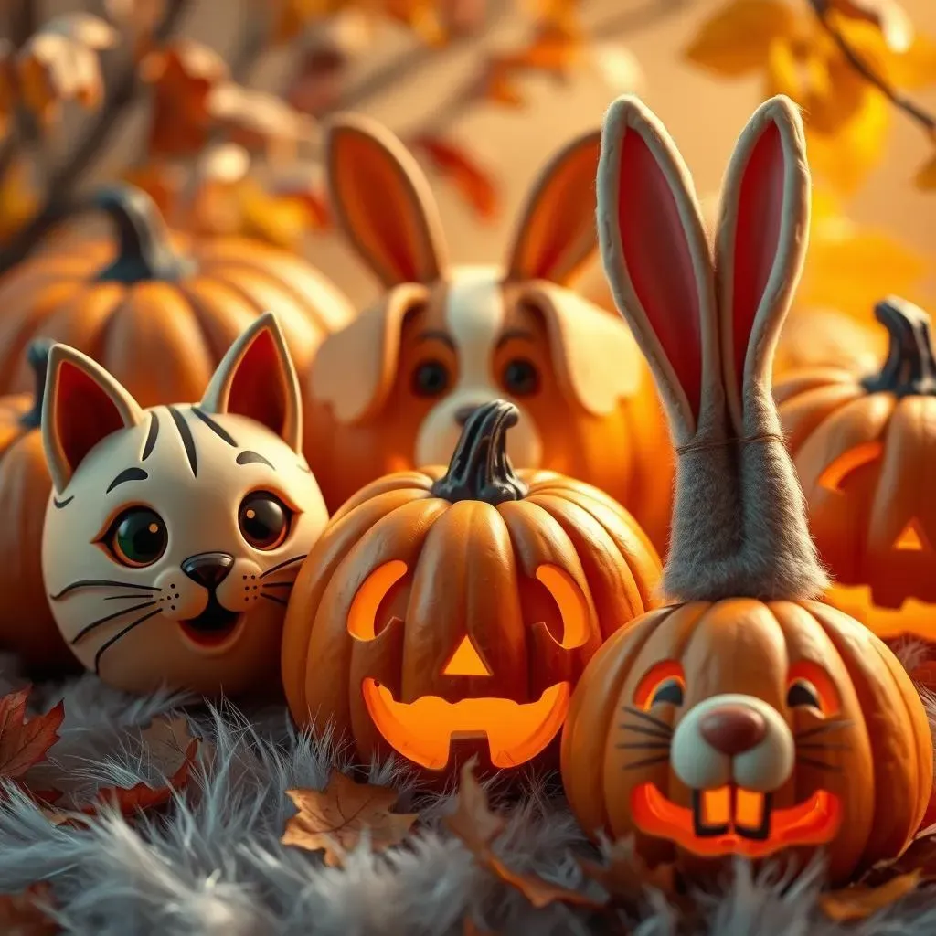 Adorable Animals: Cute Pumpkin Faces with Furry Friends