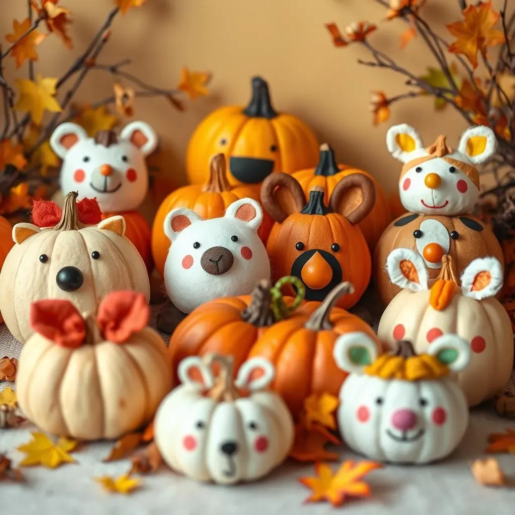 Adorable AnimalThemed Cute No Carve Pumpkin Ideas