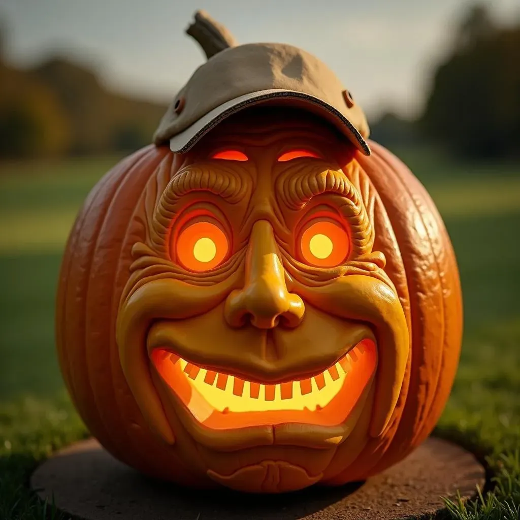 Capturing Golf's Funny Side: Relatable Pumpkin Faces
