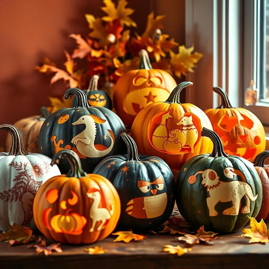 Creative Cute Pumpkin Carving Ideas with Stencils