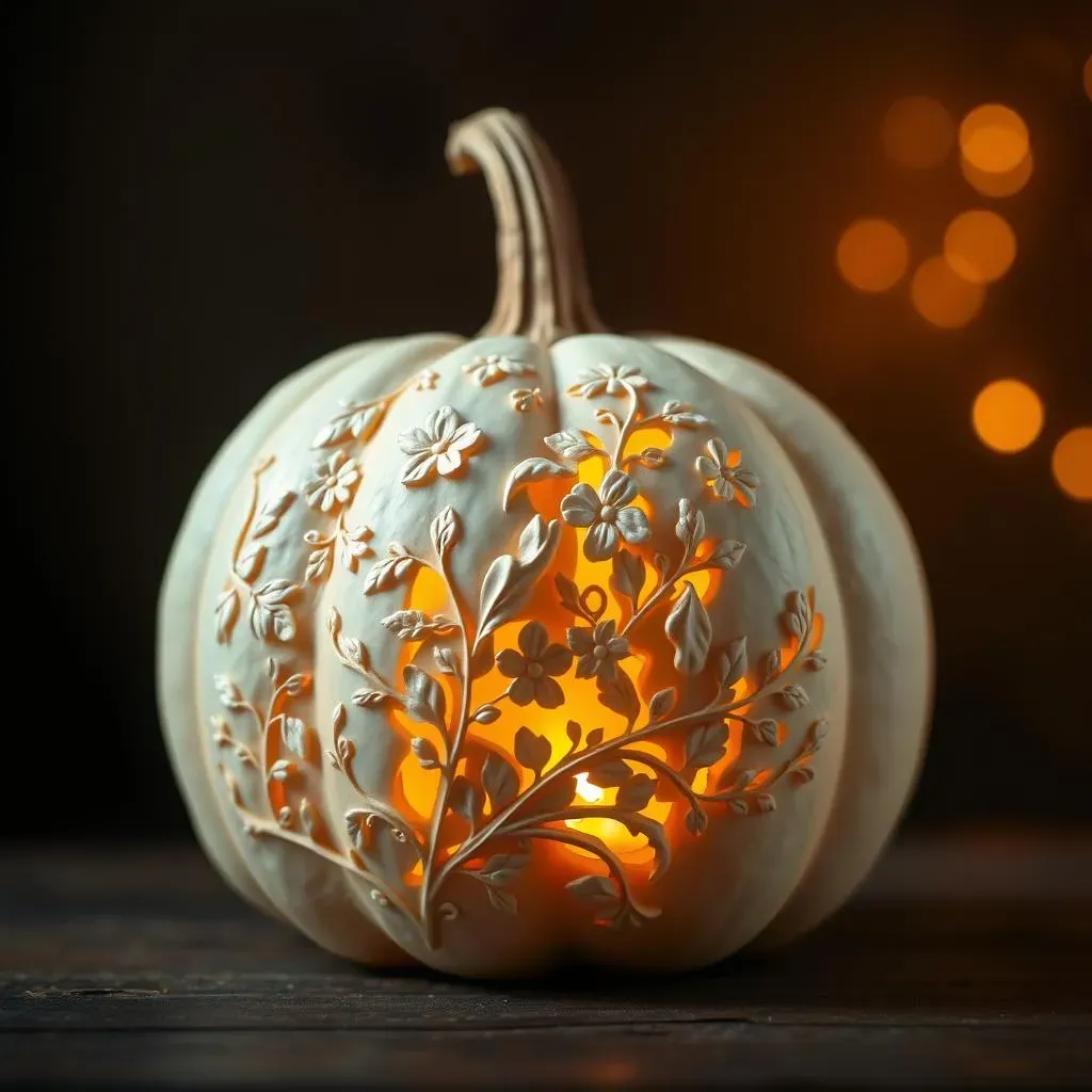 Creative Cute White Pumpkin Carving Designs