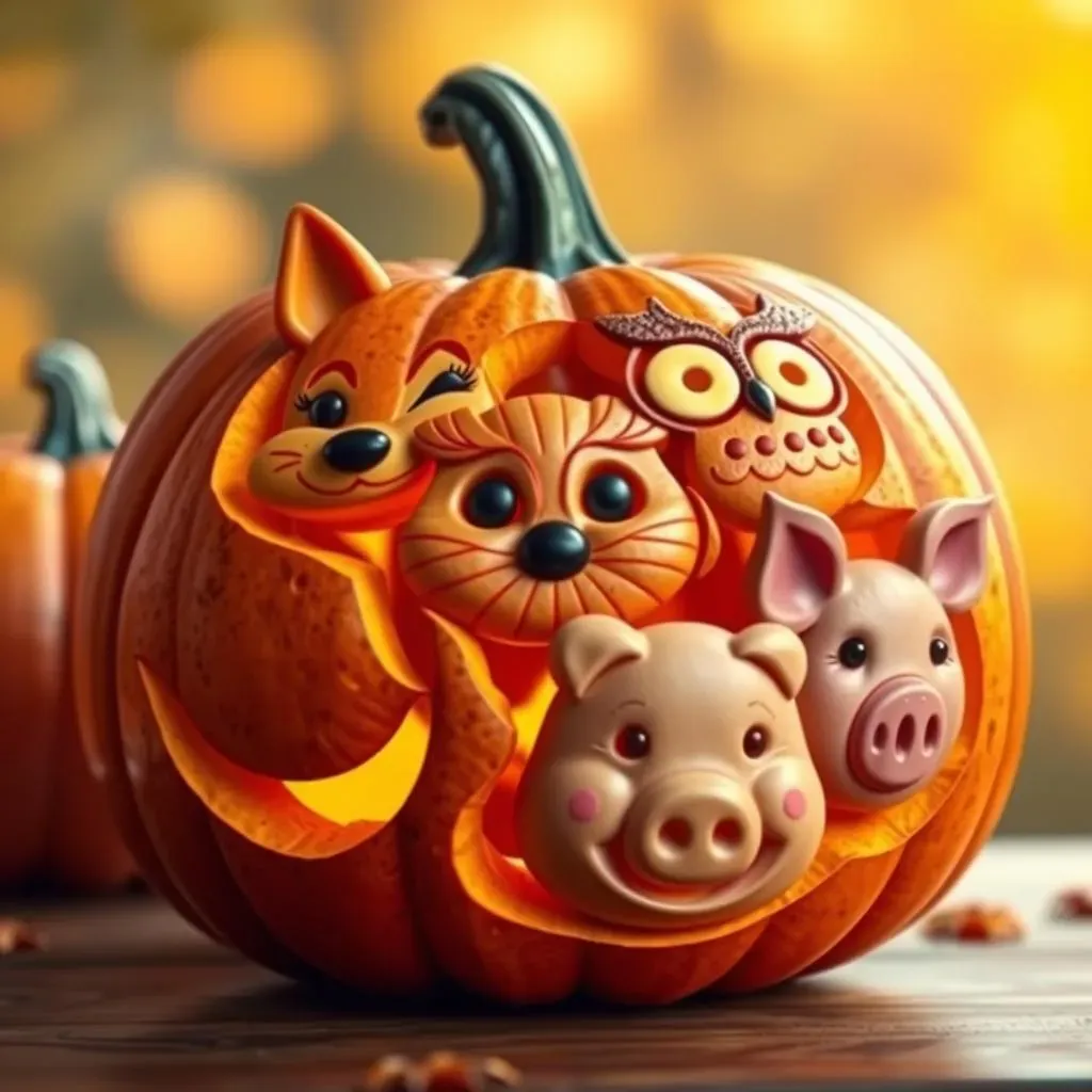 Cute Animal Pumpkin Carving Ideas