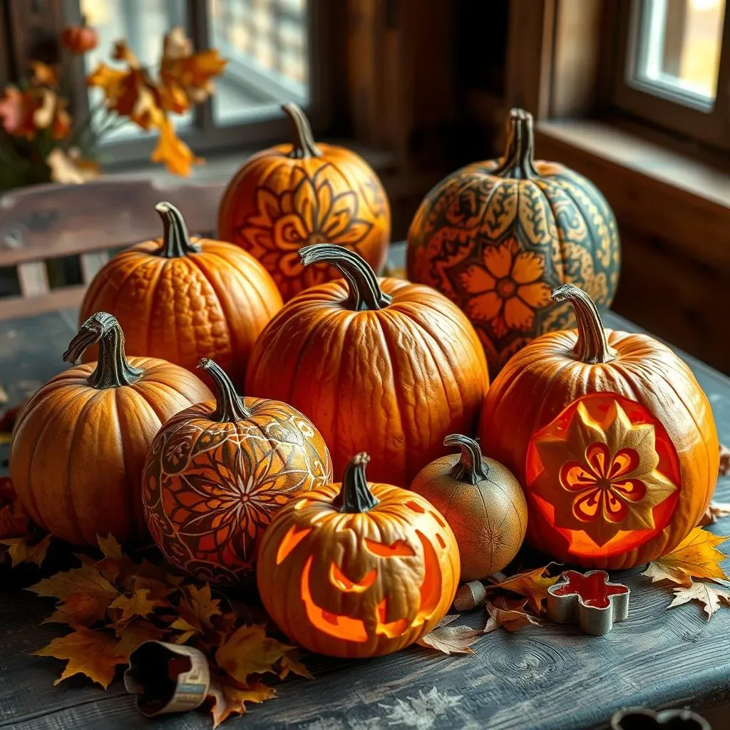 Cute Pumpkin Carving Ideas with Cookie Cutters & Stencils