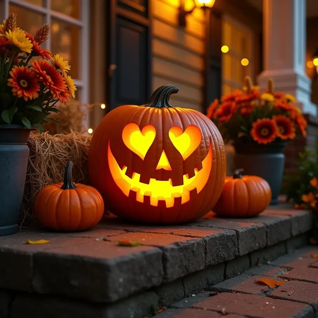 Displaying Your Heart Eyes Pumpkin Carving Masterpiece