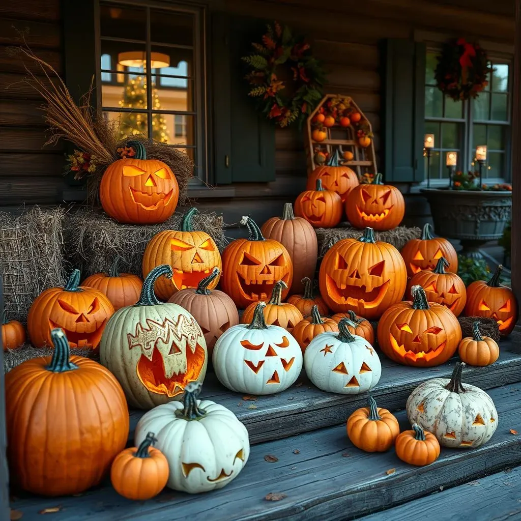 Displaying Your Simple Pumpkin Carving Masterpieces