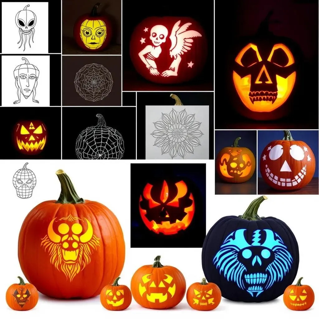 DIY Pumpkin Display Carving Templates