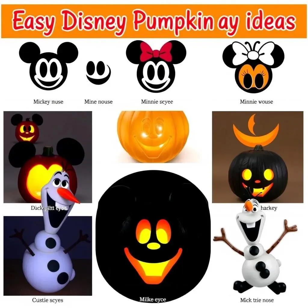 Easy Disney Character Pumpkin Carving Designs