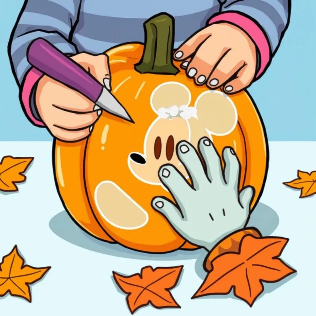 Easy Disney Pumpkin Carving with Stencils