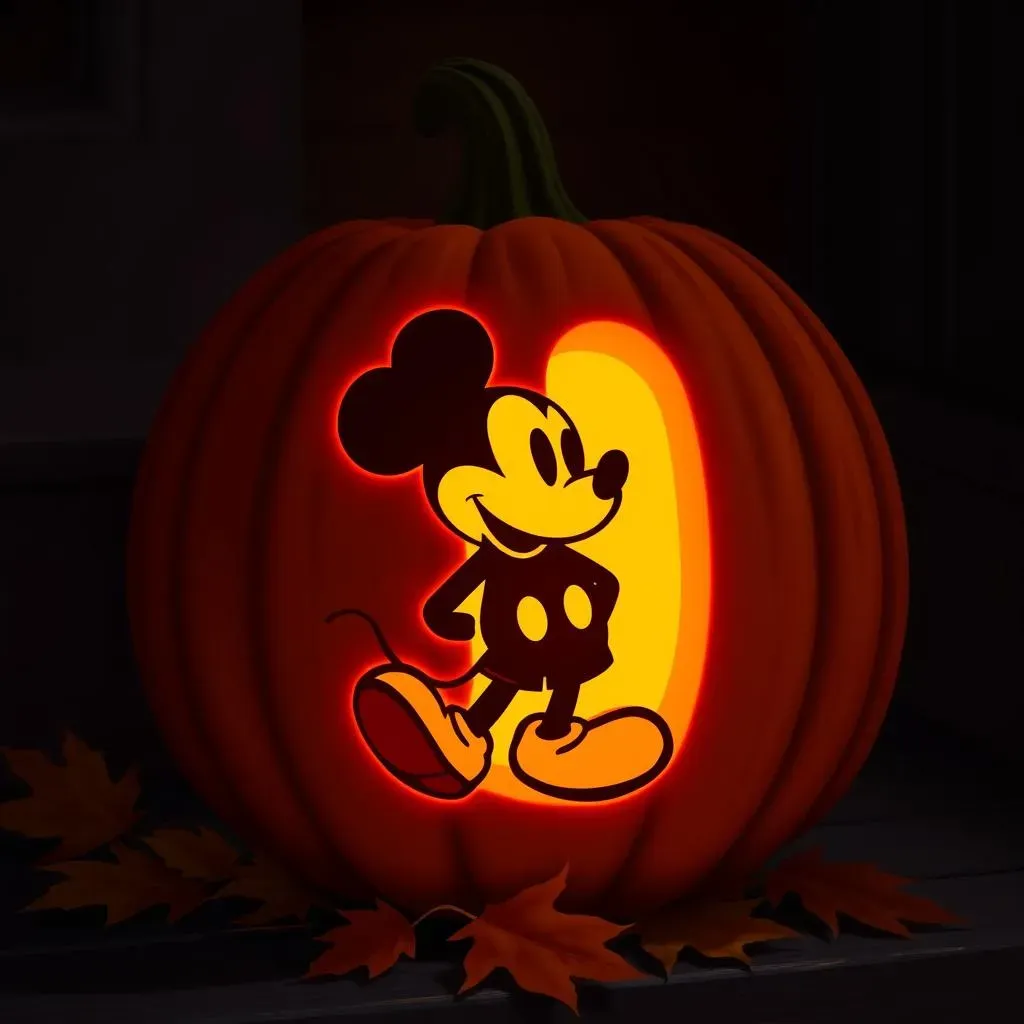 Easy Mickey Mouse Pumpkin Carving Stencils for Beginners