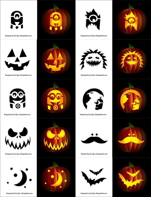 Amazing Free easy pumpkin carving ideas printable Patterns
