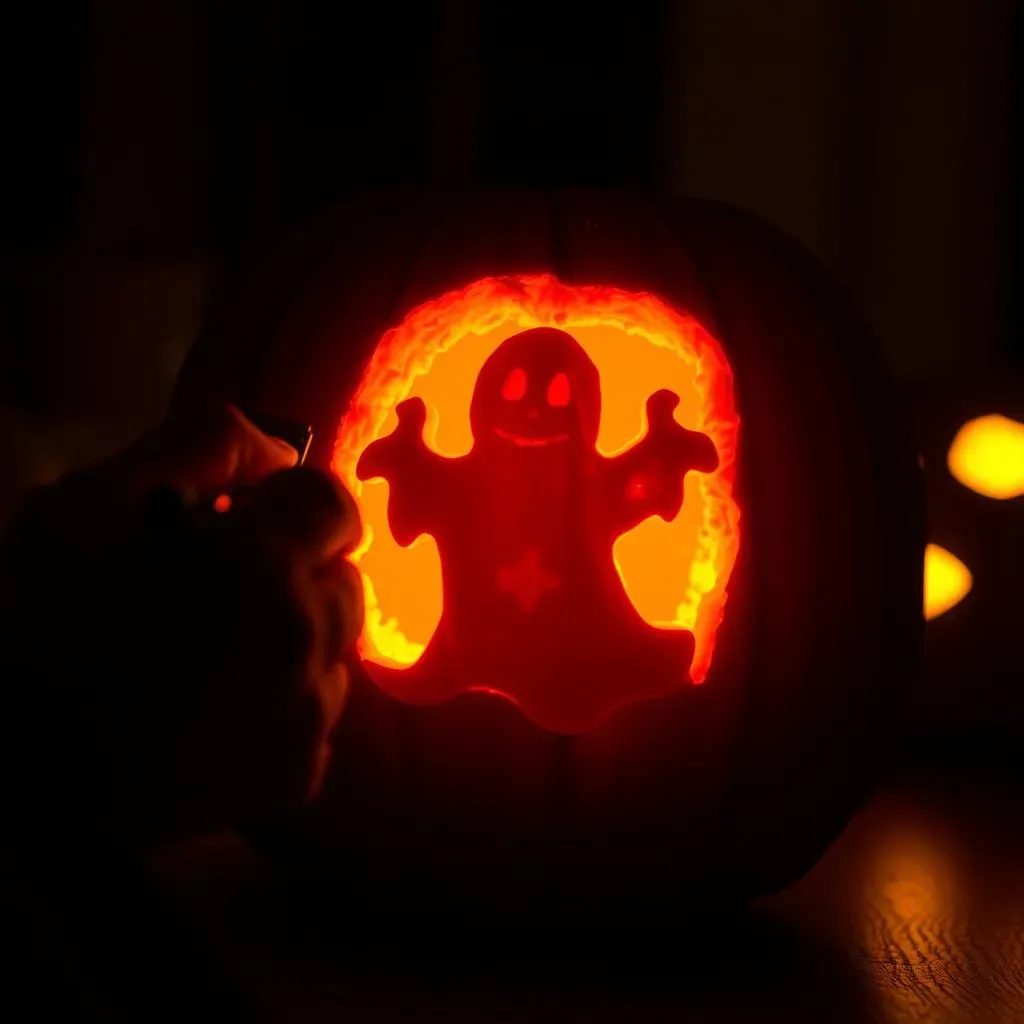 Easy Scary Pumpkin Carving with Stencils
