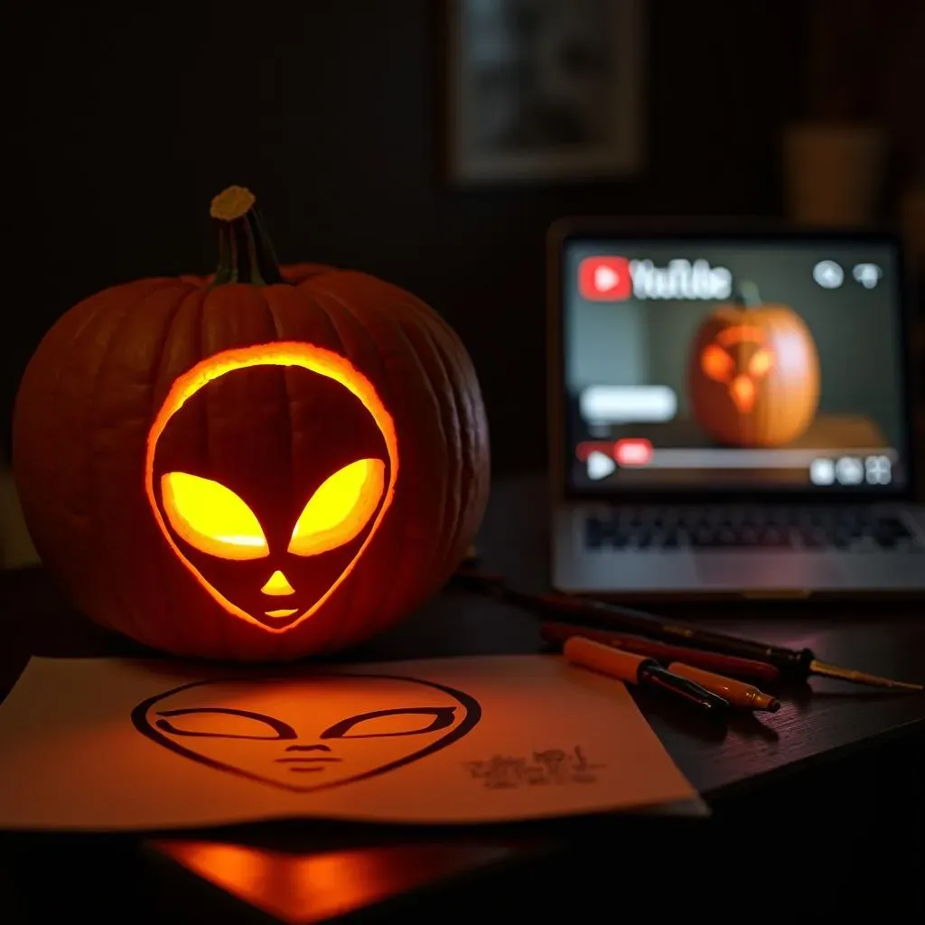 Free Alien Pumpkin Carving Templates and Tutorials