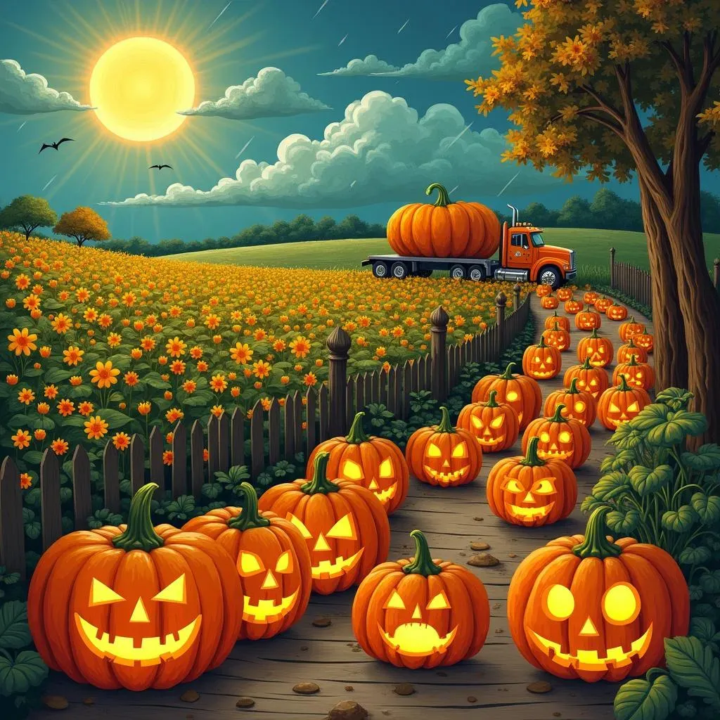 From Field to Fright: The Journey of a Halloween Pumpkin