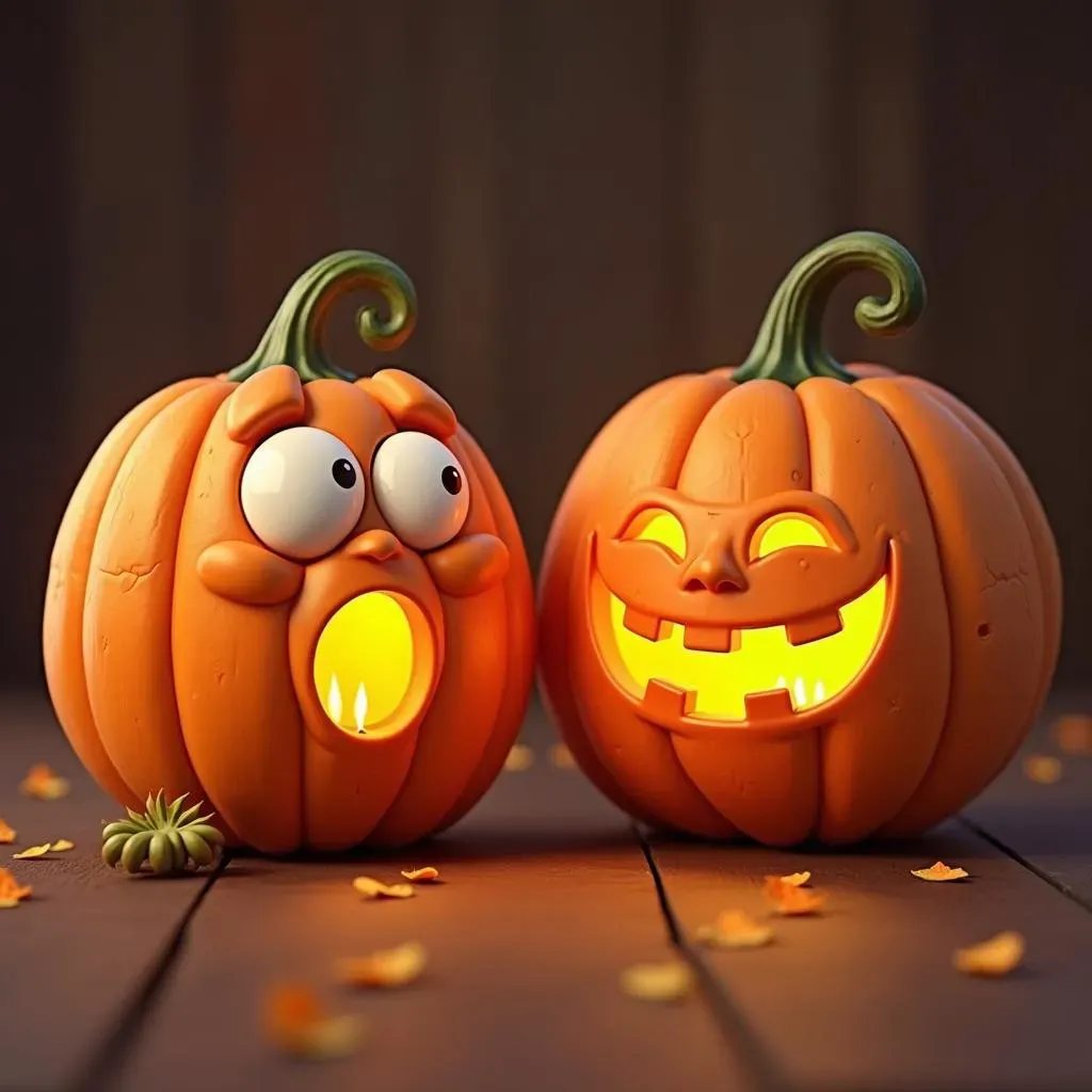 Funny Faces & Quirky Designs: Cute Couple Pumpkin Carving Ideas