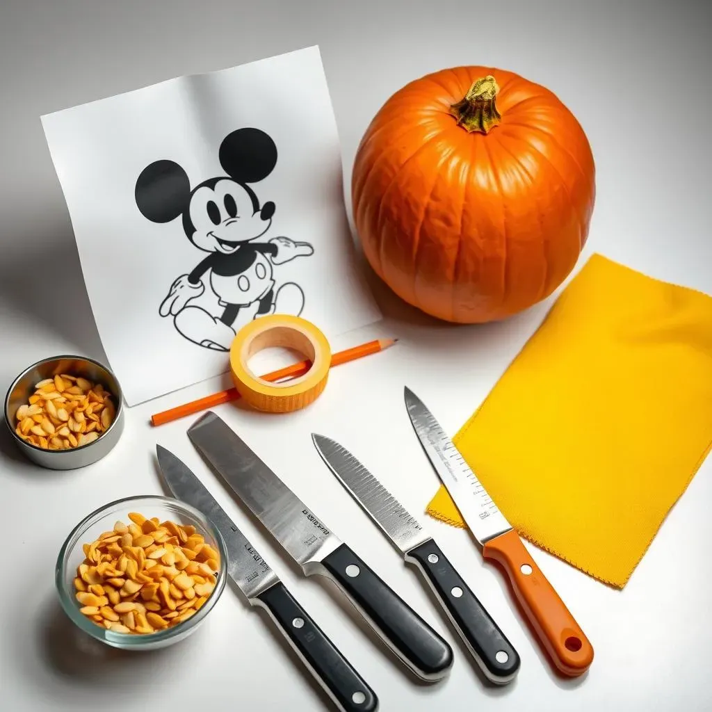 Gathering Your Supplies for Mickey Mouse Pumpkin Carving