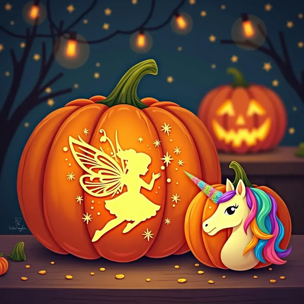 Girly Pumpkin Stencils: From Fairies to Unicorns