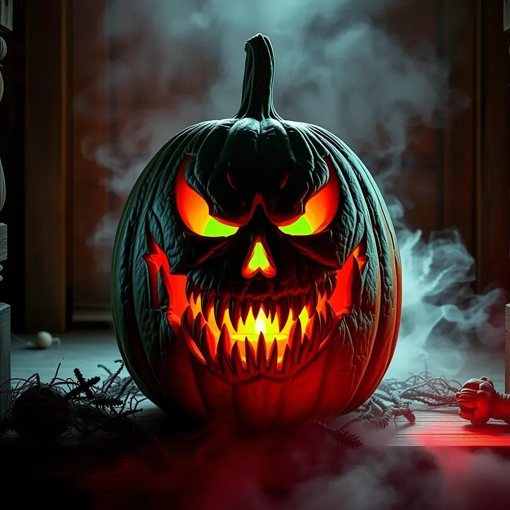 Lighting and Display: Setting the Mood for Your Good Pumpkin Carving Ideas Scary Masterpiece