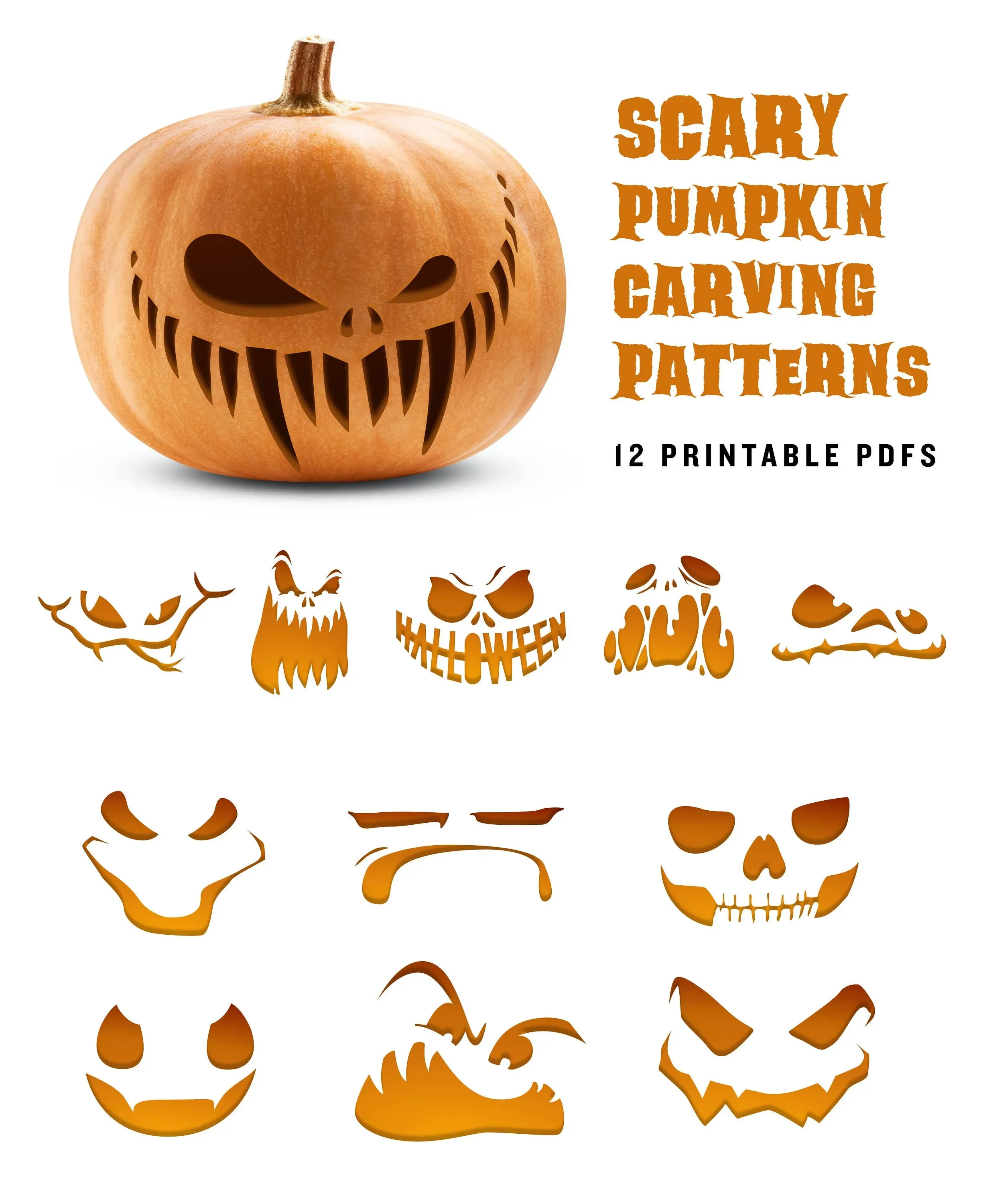 More Easy Scary Face Pumpkin Carving Ideas for Maximum Spook