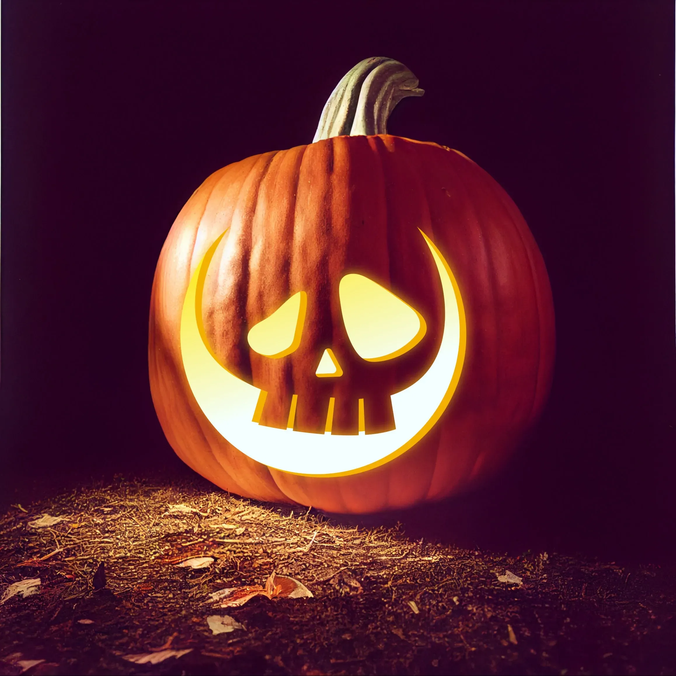 Painting vs. Carving: More Easy Skull Pumpkin Ideas