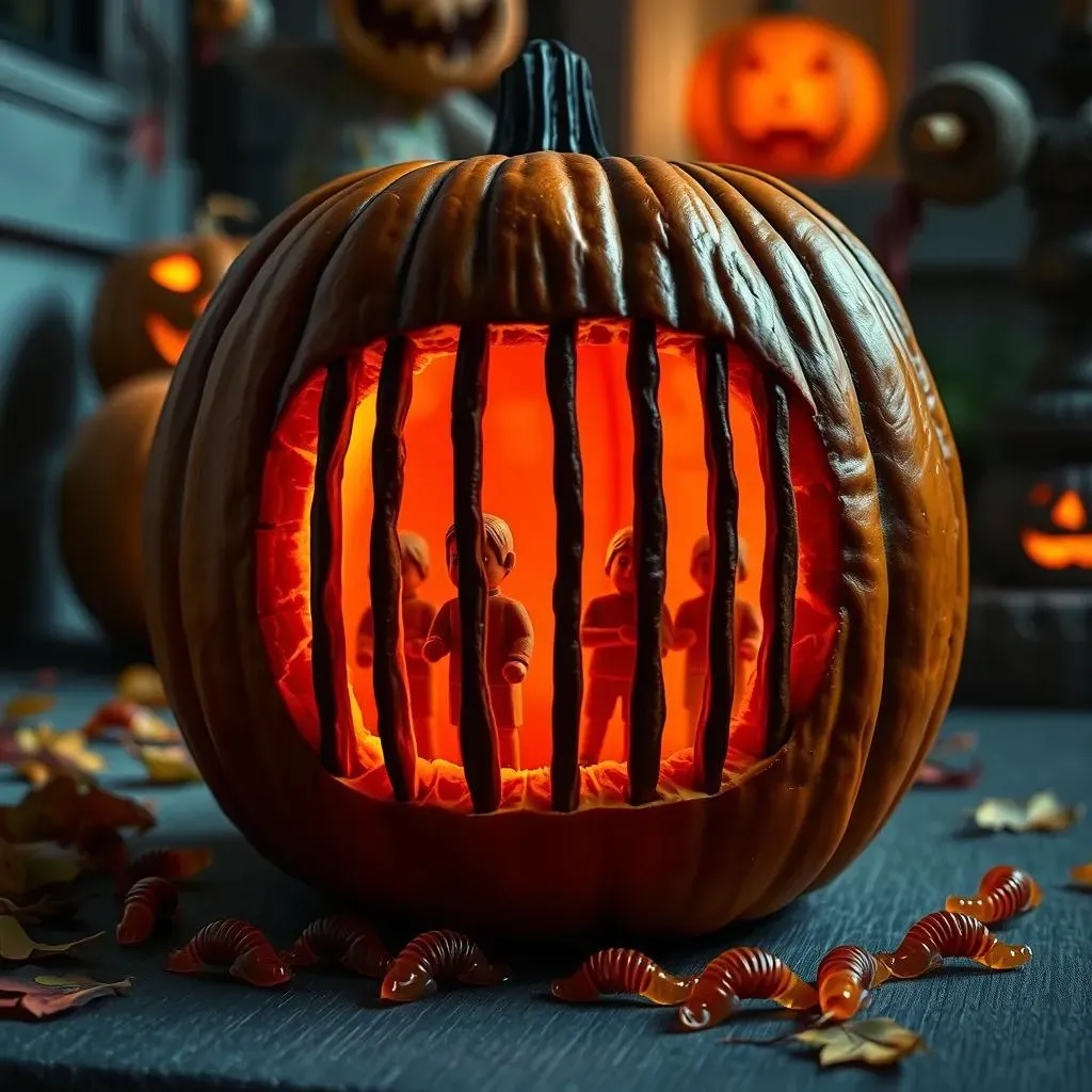 Amazing Pumpkin Carving Ideas Jail Cell for Spooky Halloween