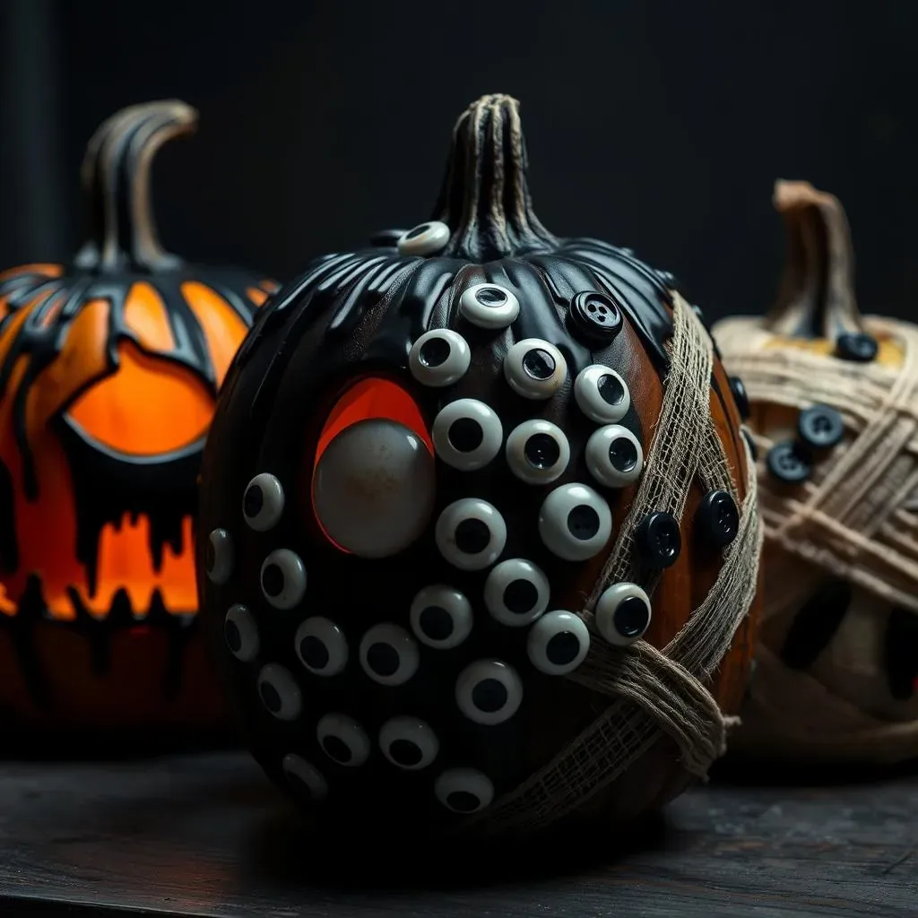 Terrifying Scary No Carve Pumpkin Decorating Ideas