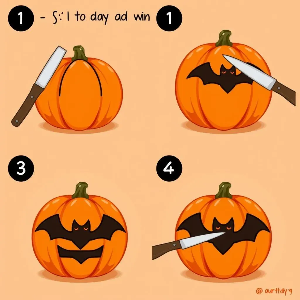 Simple Bat Designs: StepbyStep for Easy Pumpkin Carving