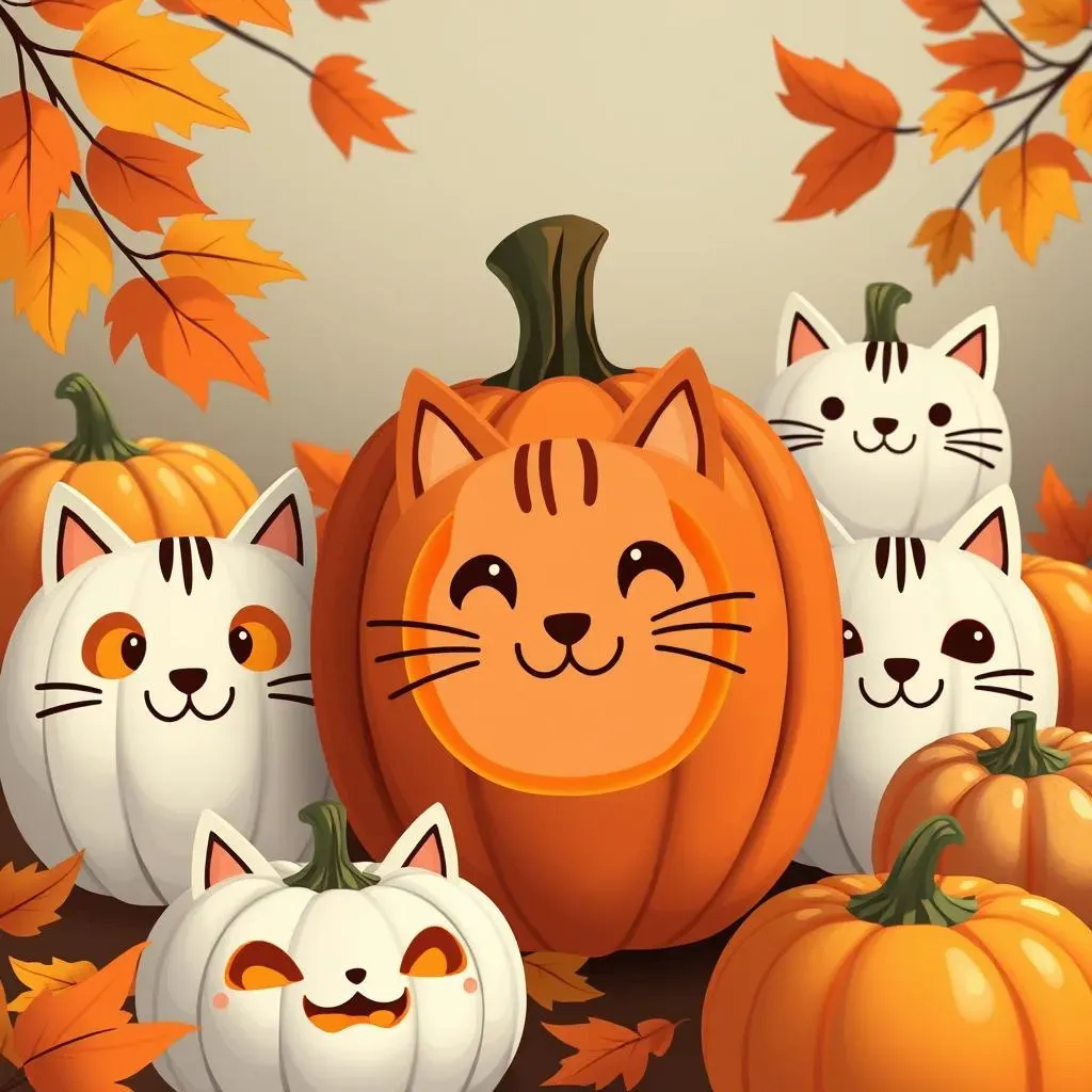 Simple Cat Face Designs for Easy Pumpkin Carving