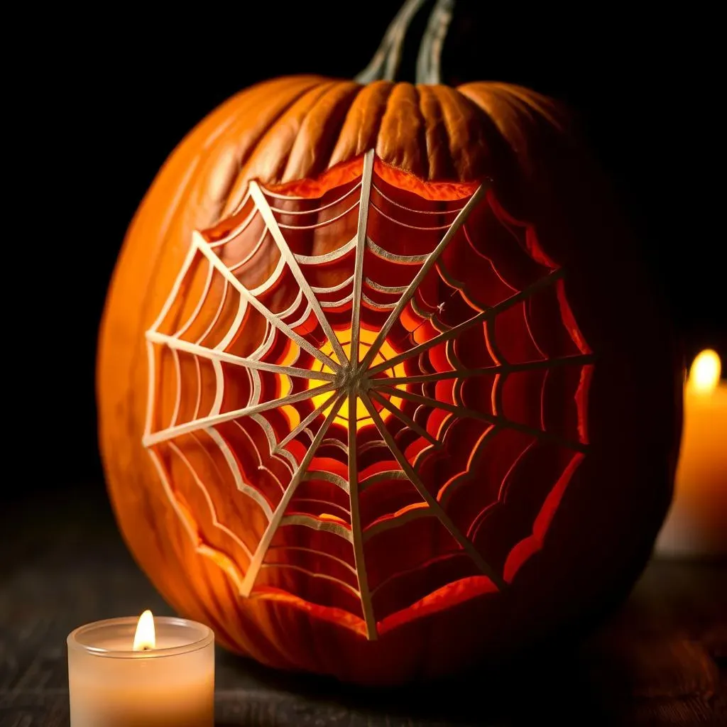 Simple Scary Pumpkin Carving with Stencils