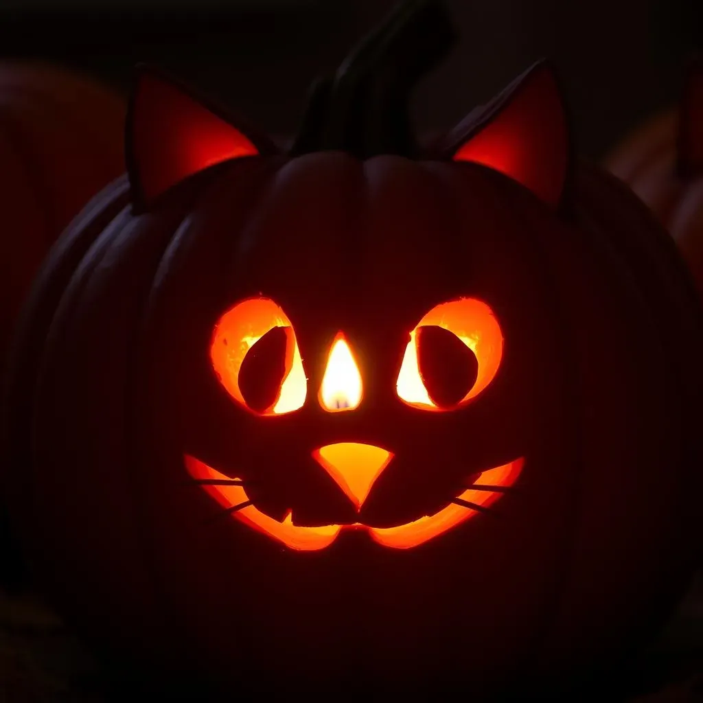 Simple & Spooky: Carving a Classic Cat Face Pumpkin