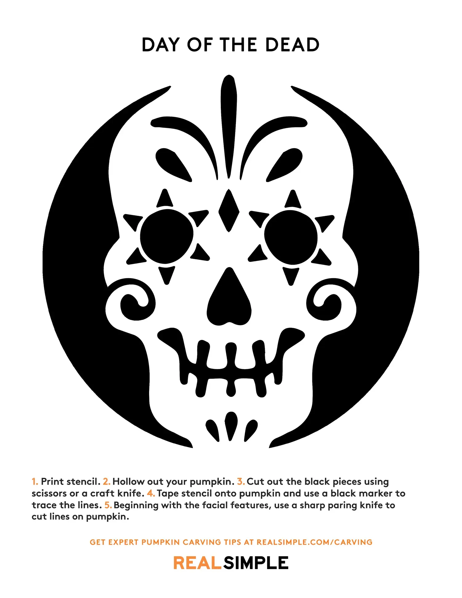 StepbyStep: Using Real Simple Pumpkin Carving Stencils