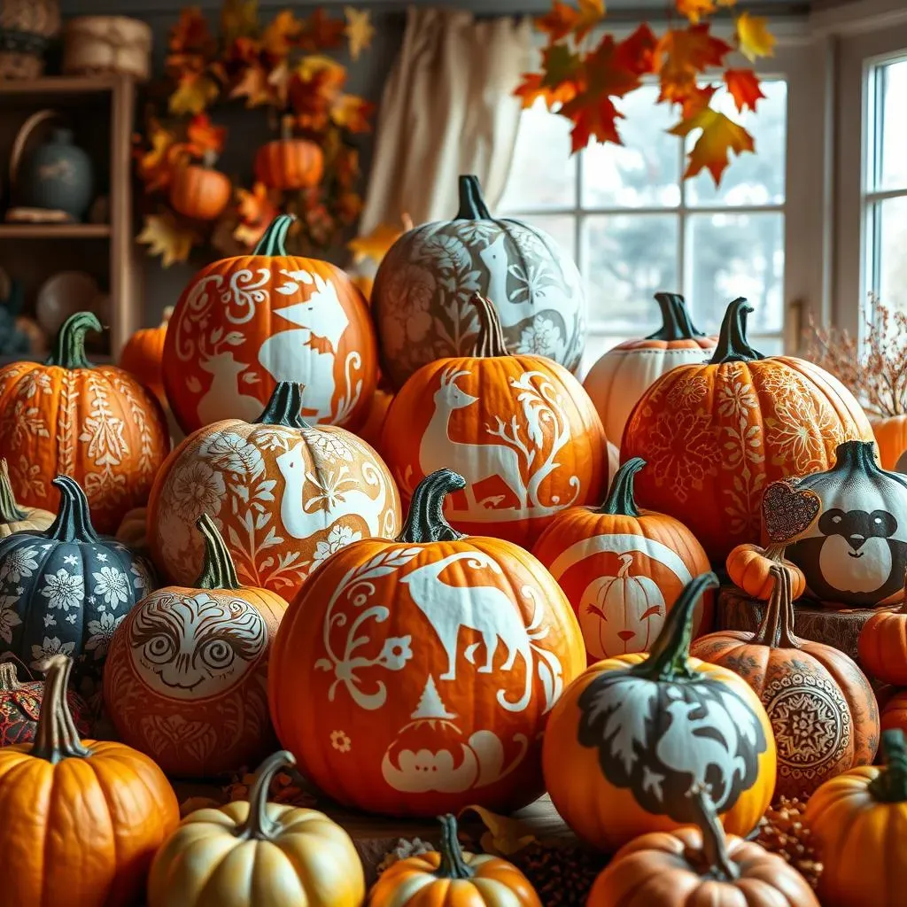 Unique Cute Pumpkin Carving Ideas with Stencils