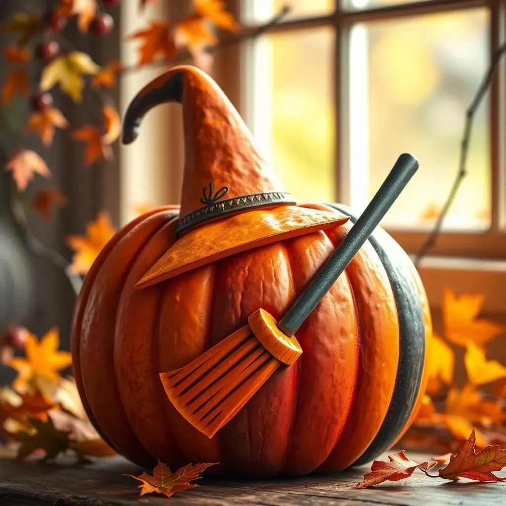 Witch Hat and Broomstick Designs: Easy Pumpkin Carving Ideas