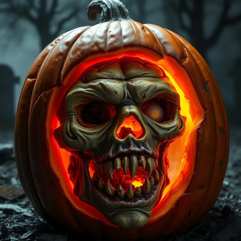Zombie Apocalypse Pumpkins: Free Stencils for Undead Designs
